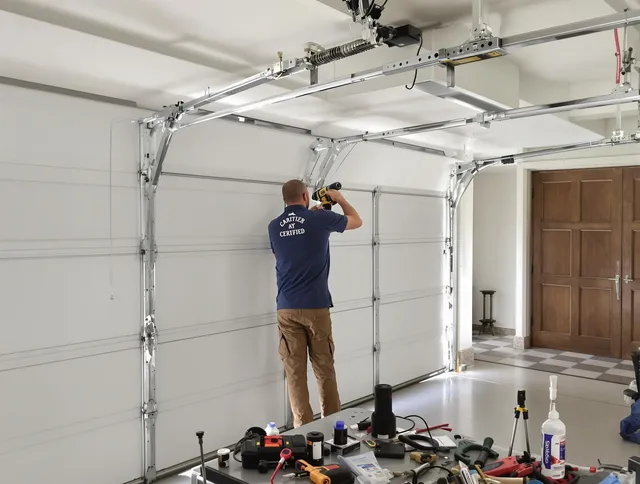 Medway Garage Door Repair certified technician performing precision garage door repair in Medway