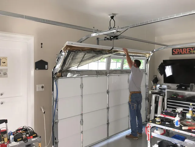 Garage door section replacement by Medway Garage Door Repair in Medway